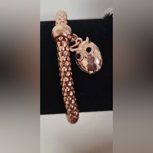 Rose Gold plated gold owl charm bracelet